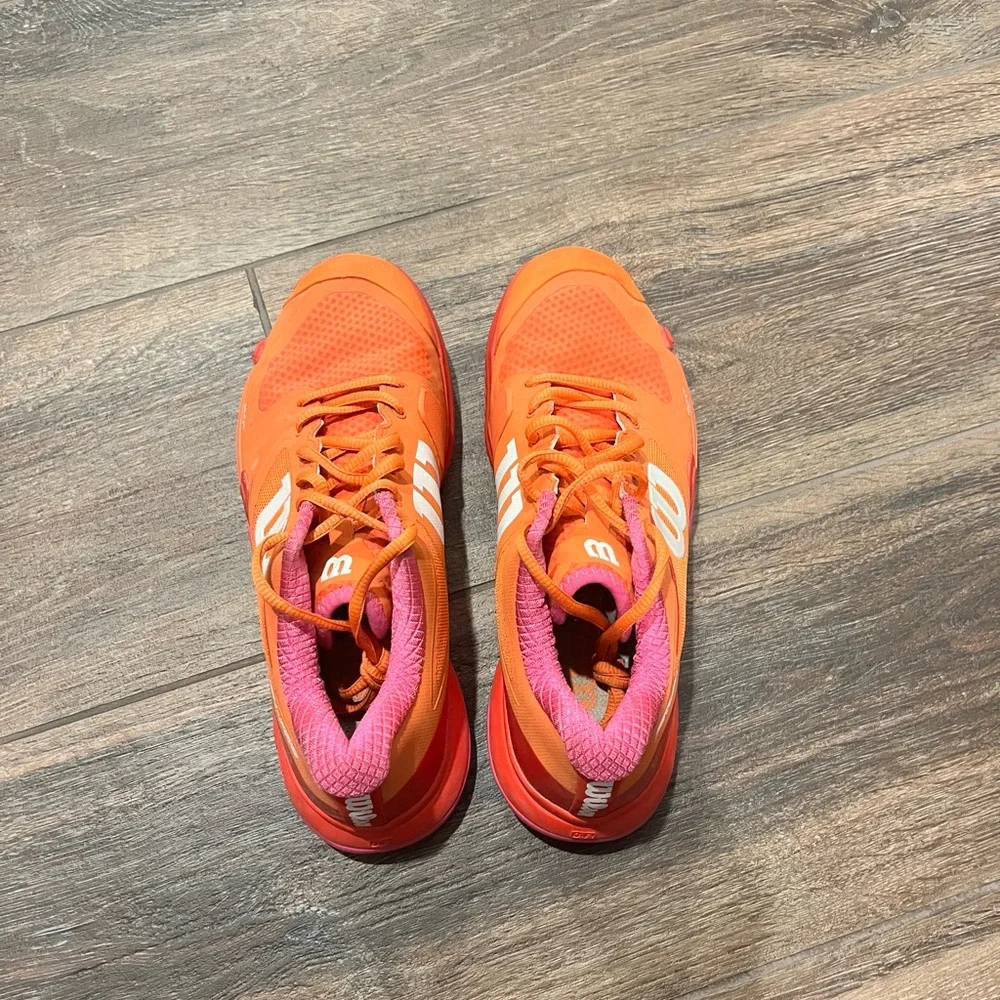 Wilson Women's Vibrant Orange and Pink Athletic Shoes - Picture 2 of 5